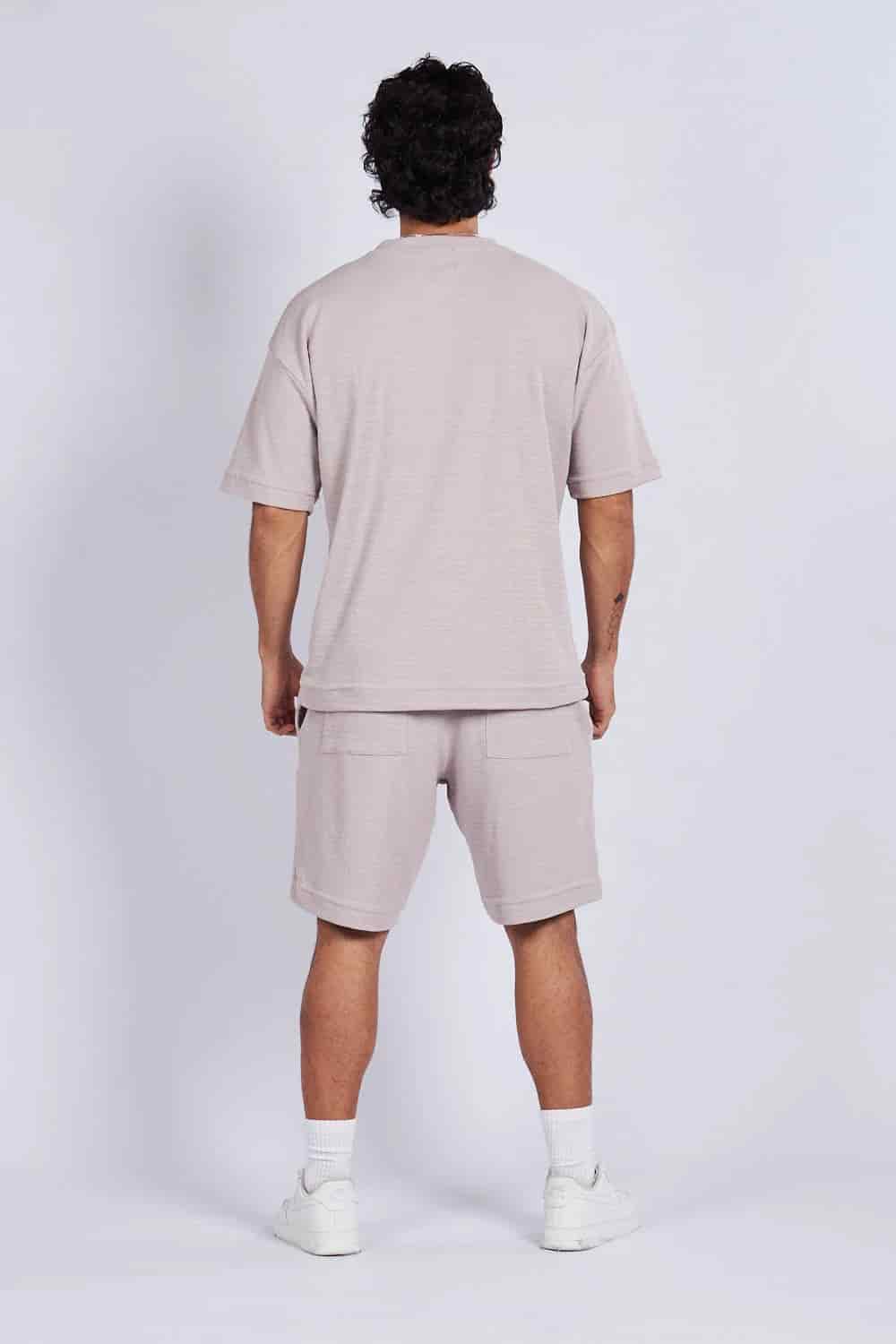 Camiseta oversize textura horizontal Caqui - miniatura 6