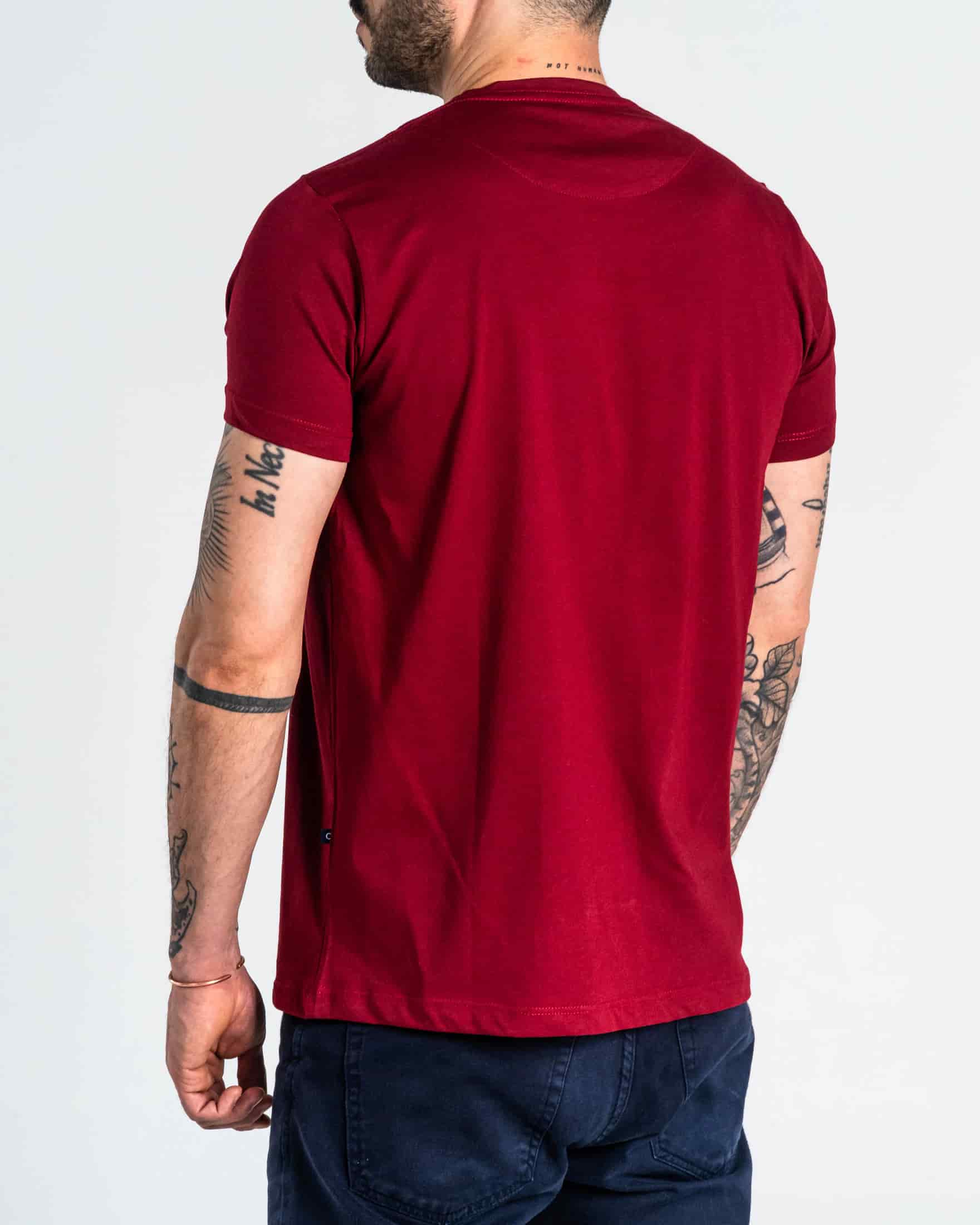 Camiseta Básica Algodón Rojo Cereza - miniatura 3