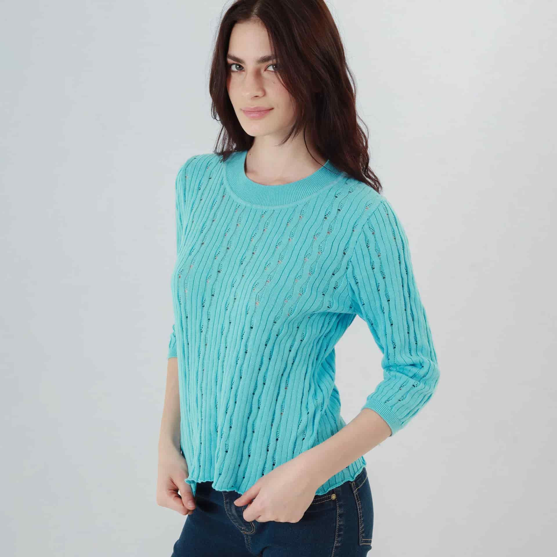 Sweater Cuello Redondo Manga Al Codo - miniatura 16