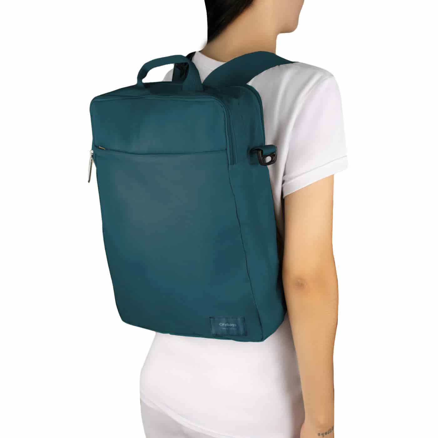Bolso Manos Libres Convertible a Morral Citybags Light Azul - miniatura 4