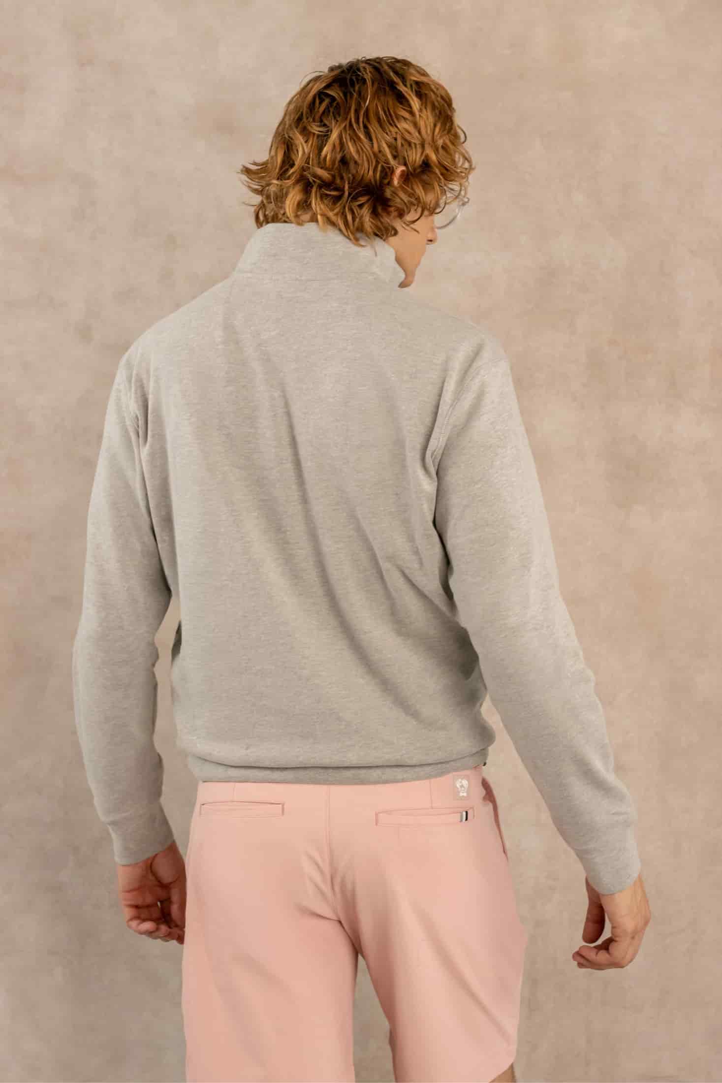 Halfzip Antimancha Gris Jaspe - miniatura 6