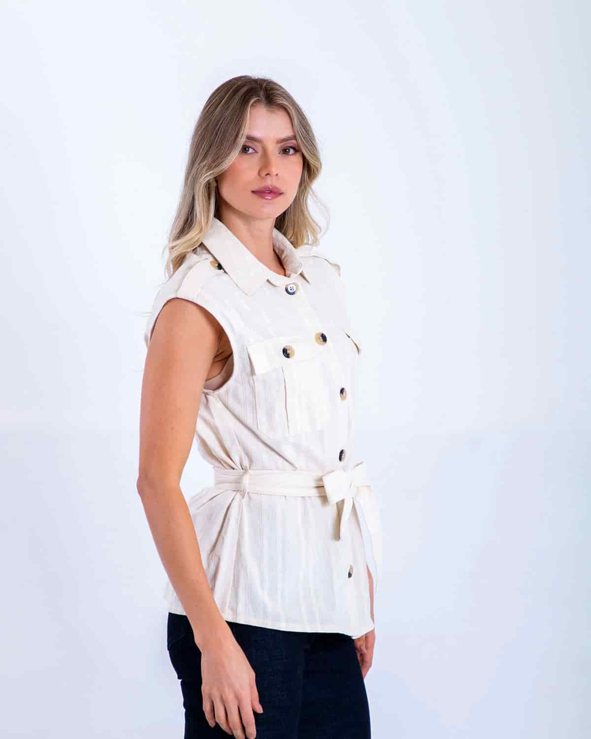 Camisa ivory manga sisa para mujer - miniatura 2