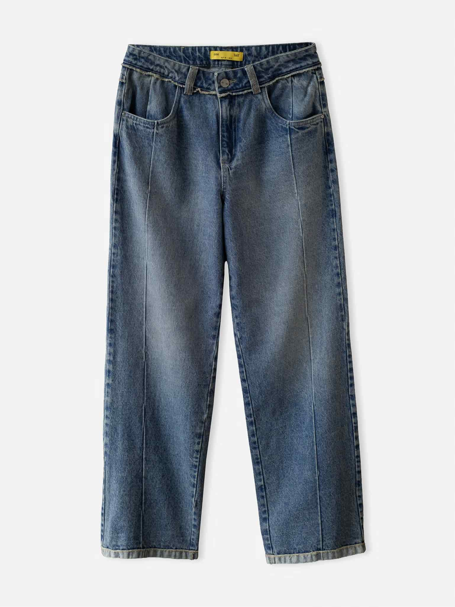 SPLIT LEG STRAIGHT JEAN - SOFT CLASSIC BLUE - miniatura 3