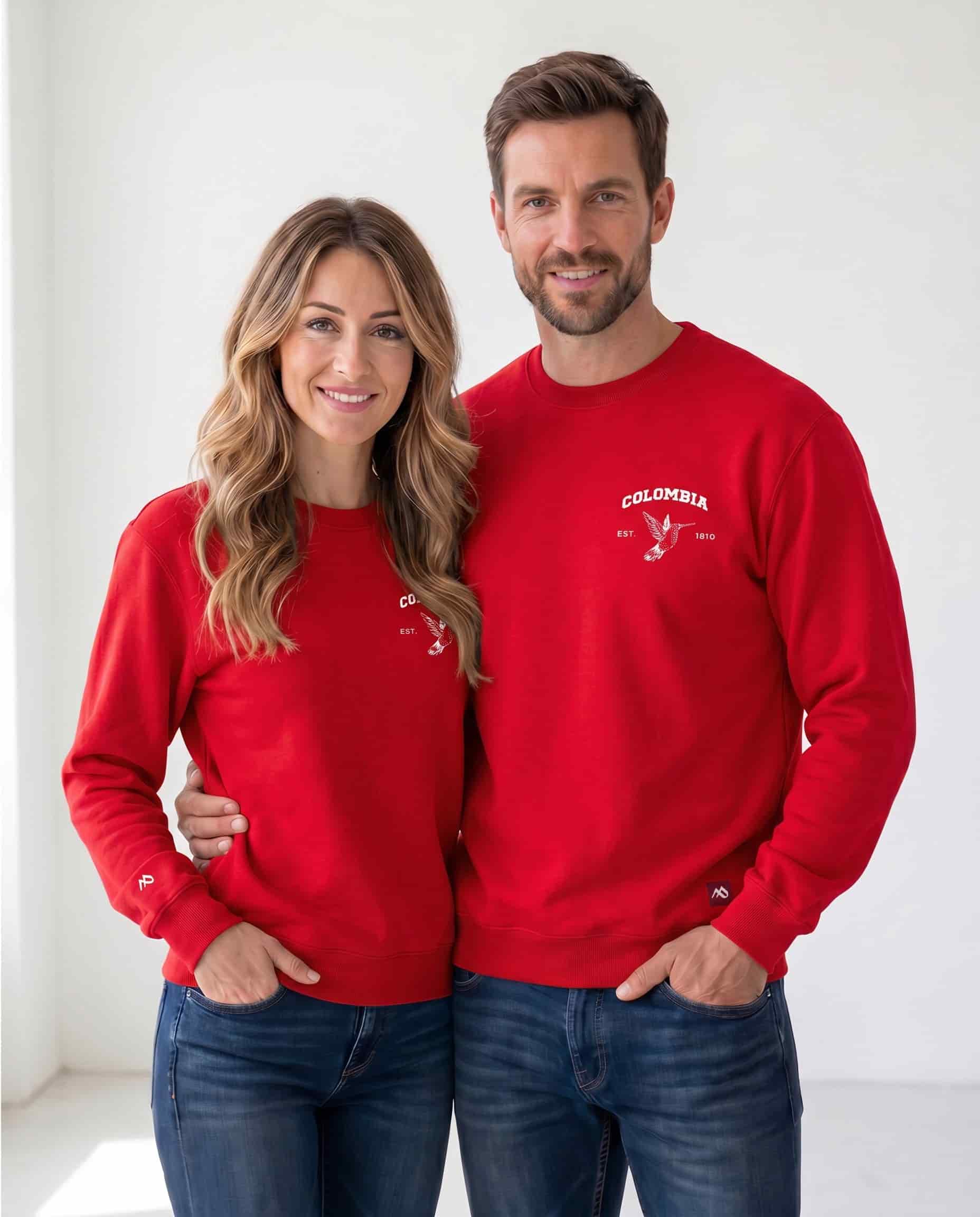 Buzo Unisex Rojo  Colibrí Escudo - miniatura 1