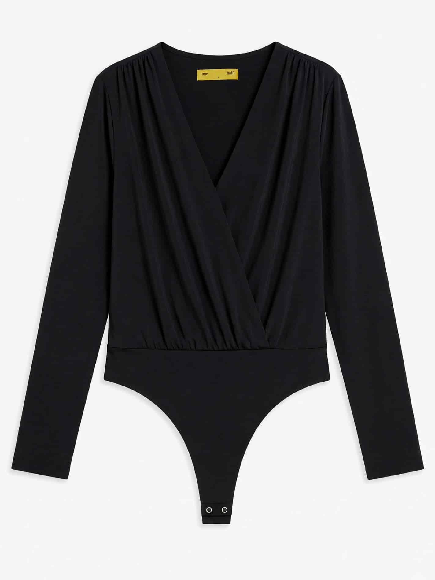 LONG SLEEVE FLOWY BODY - BLACK - miniatura 2