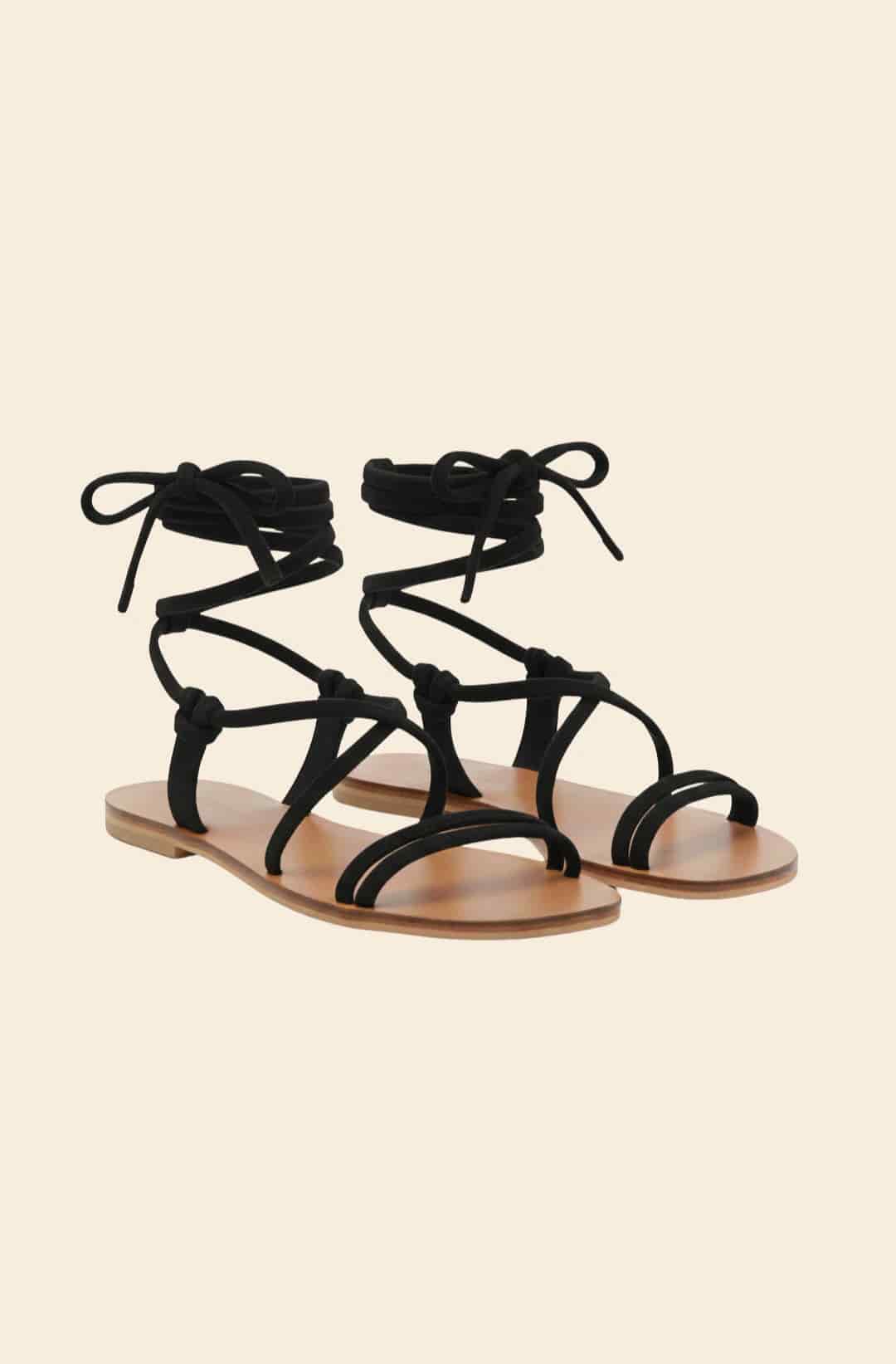 Black Lace up Sandals - miniatura 1