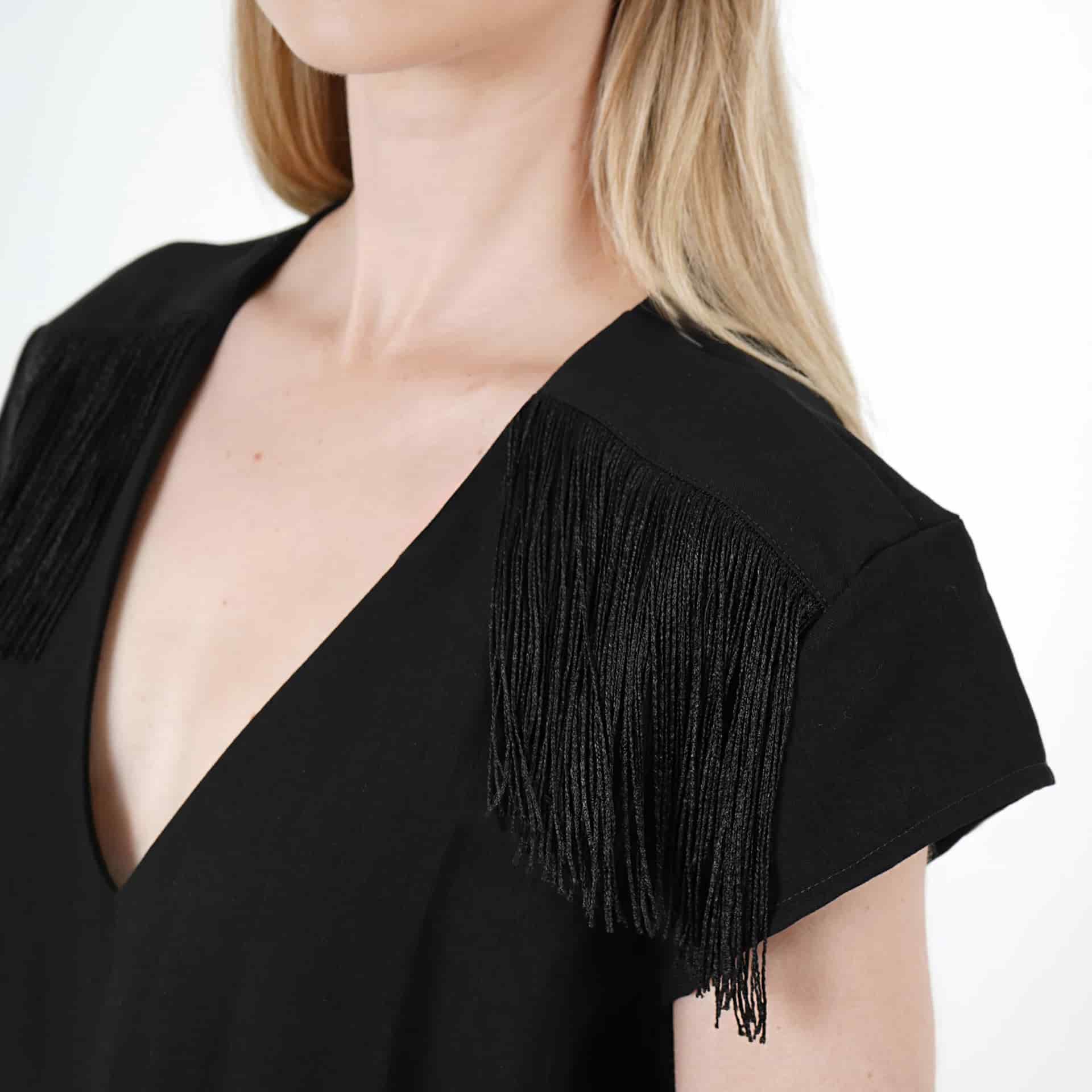 Vestido Cuello V Manga Corta - miniatura 5