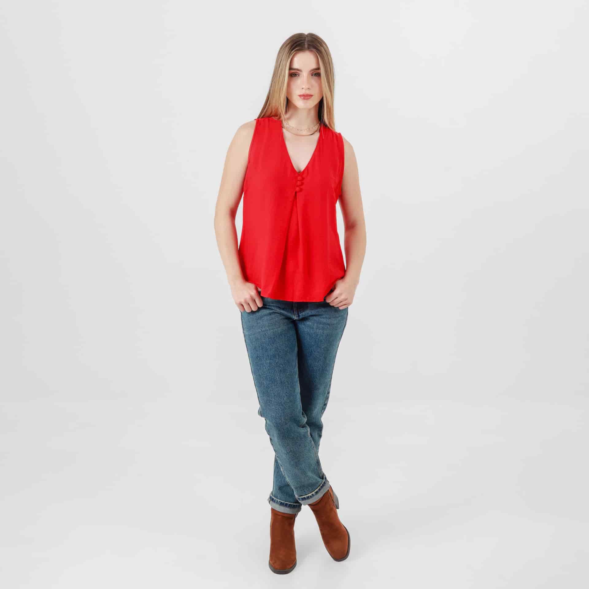 Blusa Cuello V Manga Sisa - miniatura 3