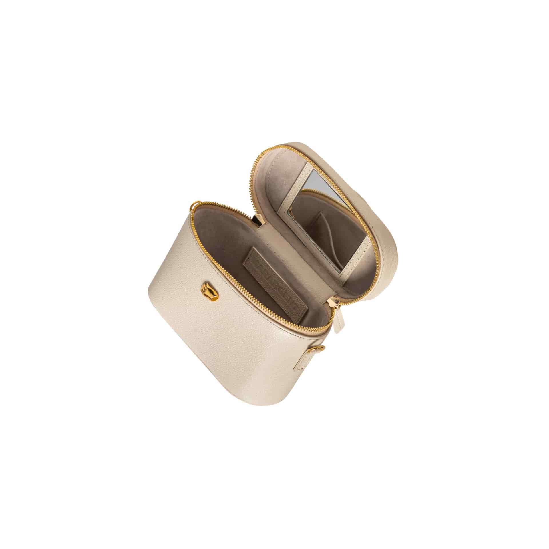 Petite Voyager Cream Leather Bag - miniatura 2