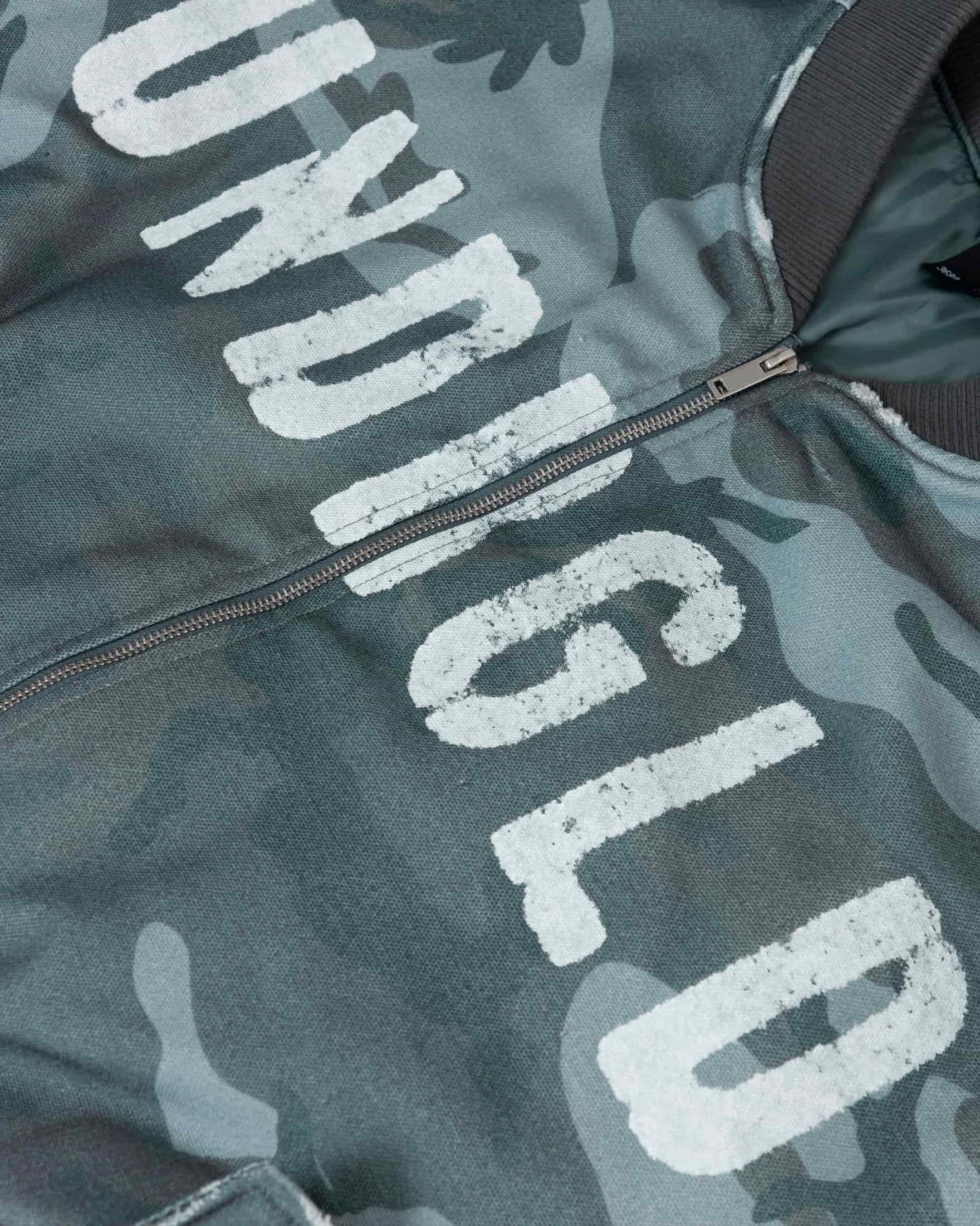 Holy Worn Logo Bomber Jacket Gray Camo - miniatura 4