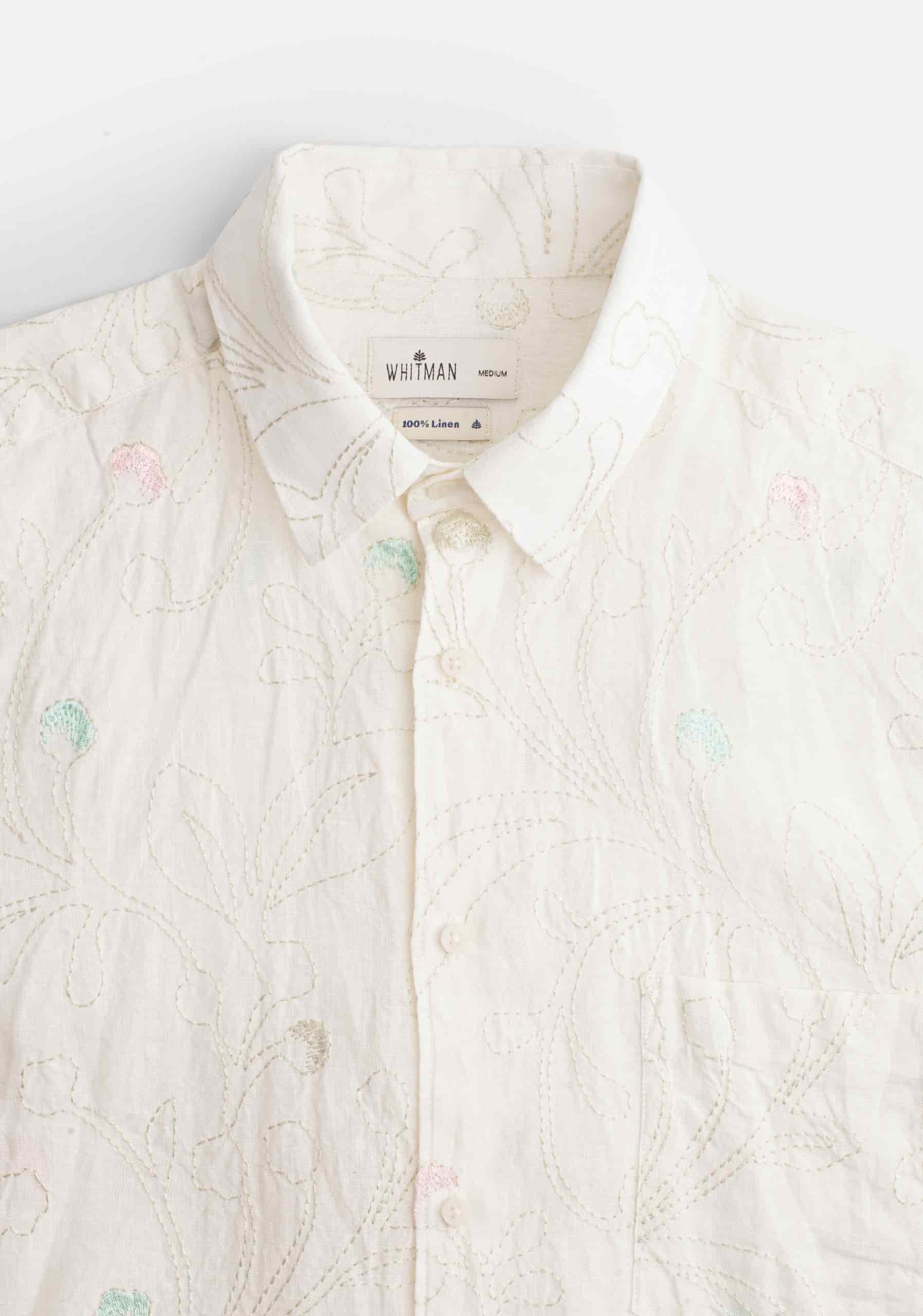 Camisa Lino Harlem Bordado Marfil - miniatura 4