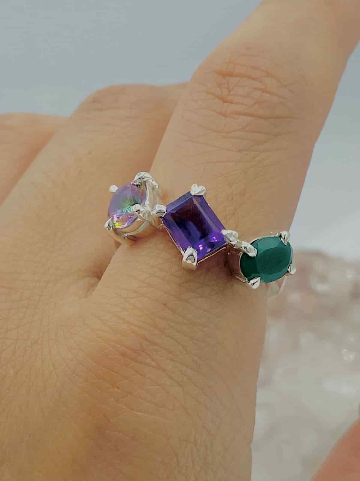 Dije colección llénate de color Topacio místico, Amatista y Ónix Verde - miniatura 2
