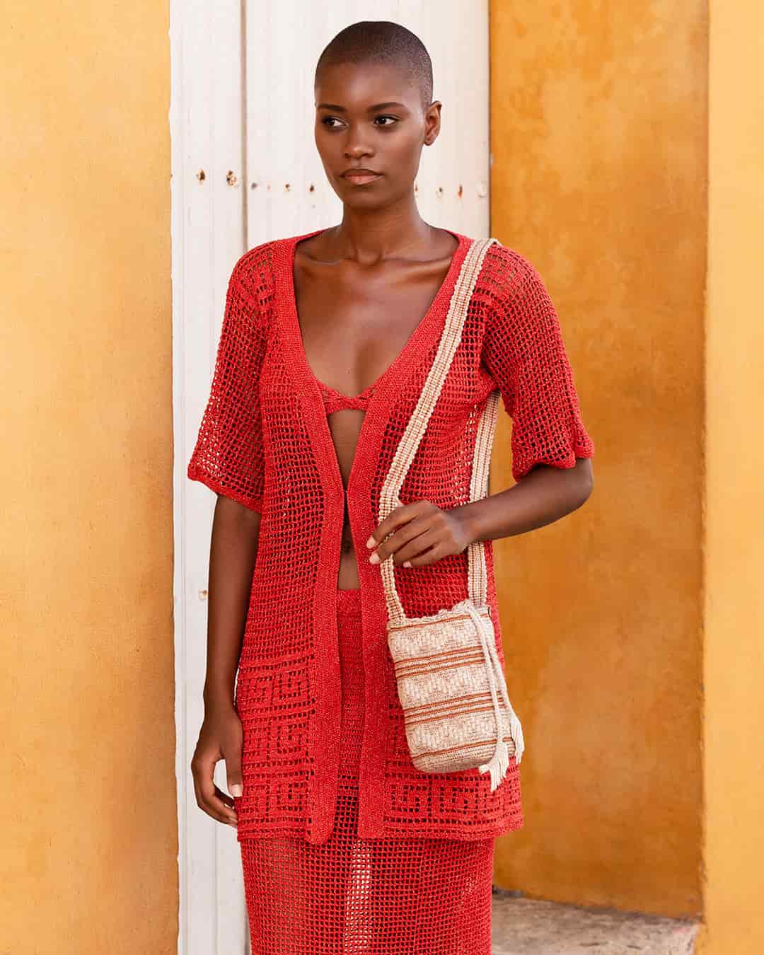 T-Shirt Crochet Dress Ipapule red - miniatura 3