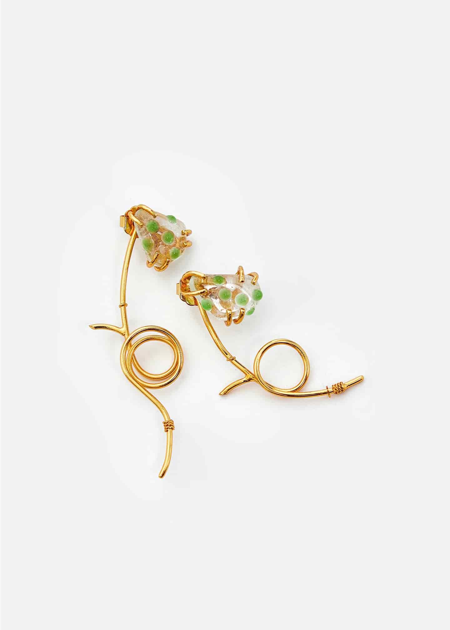 Aretes Bromelia Cuarzo Greeny - miniatura 1