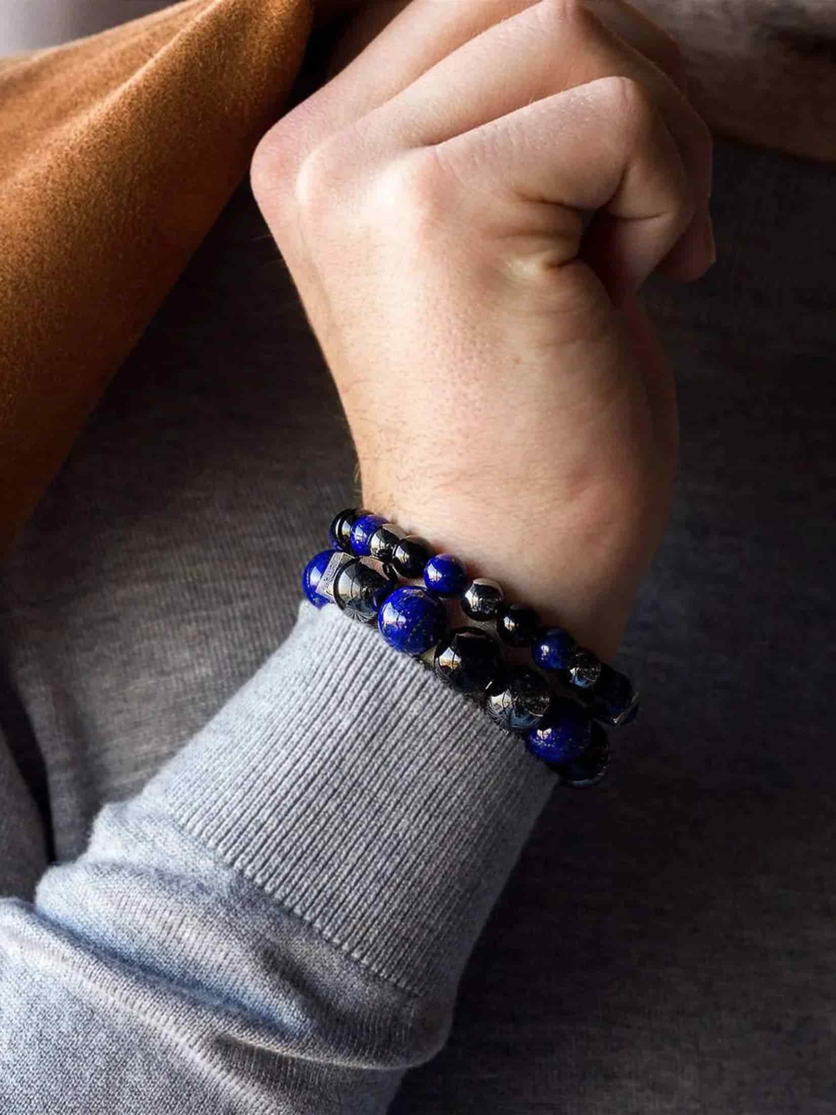 Brazalete Tayrona Lapislázuli 8mm - miniatura 3