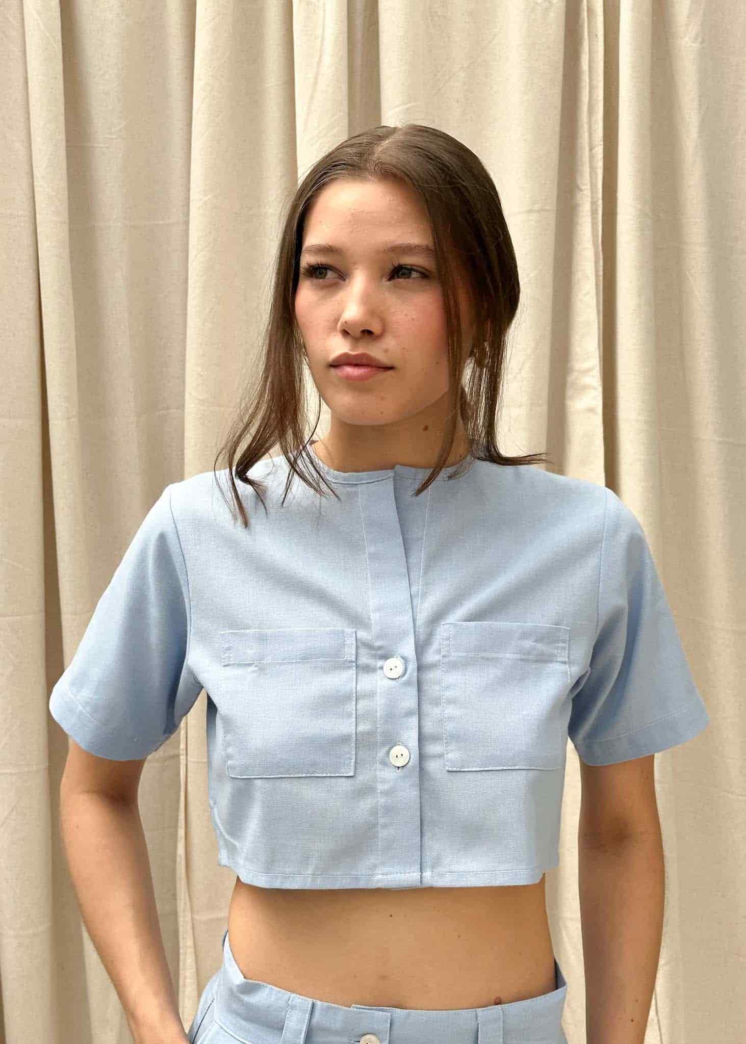 Blusa Safari Celeste - miniatura 1