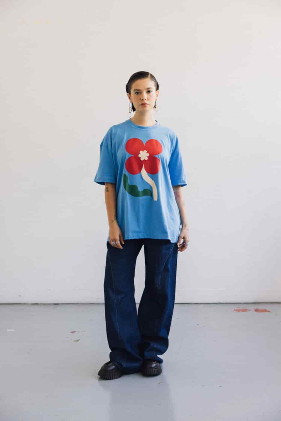 T-shirt Oversize Hibiscus - miniatura 1
