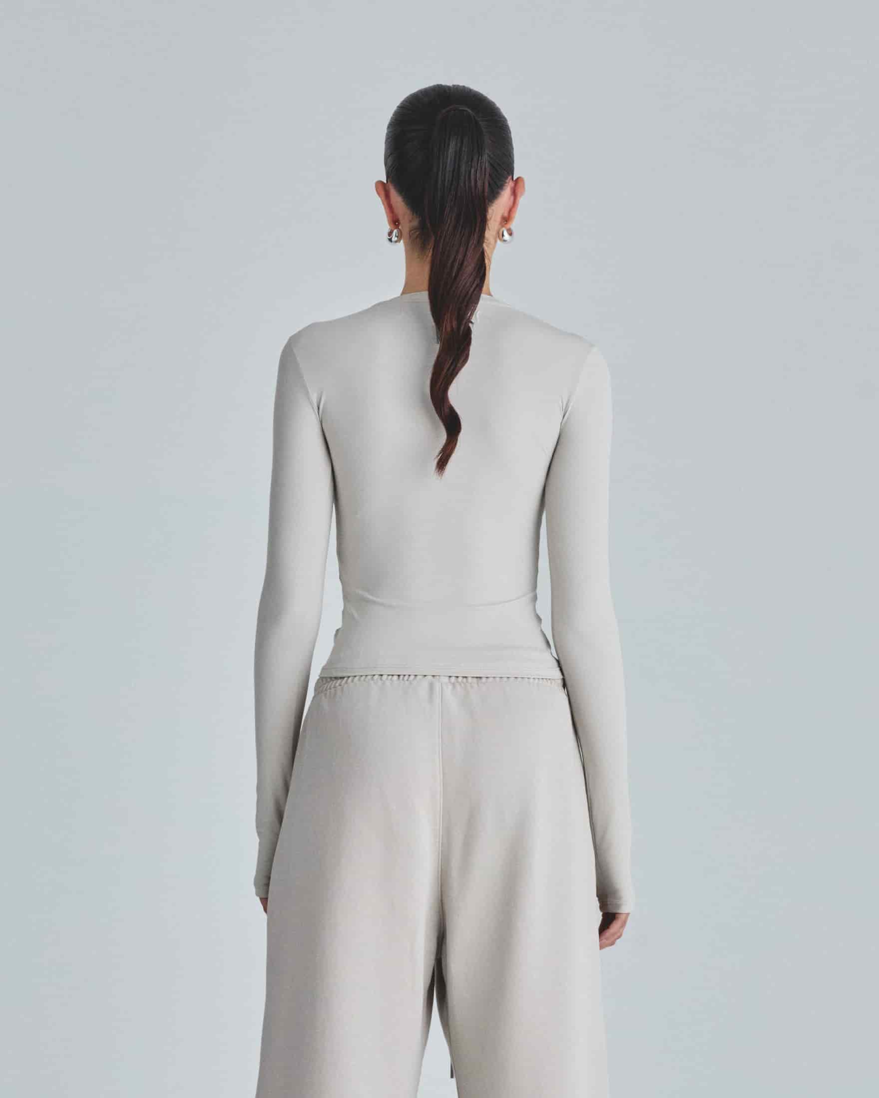 W Line Basic Long Sleeve Tshirt Light Gray - miniatura 7