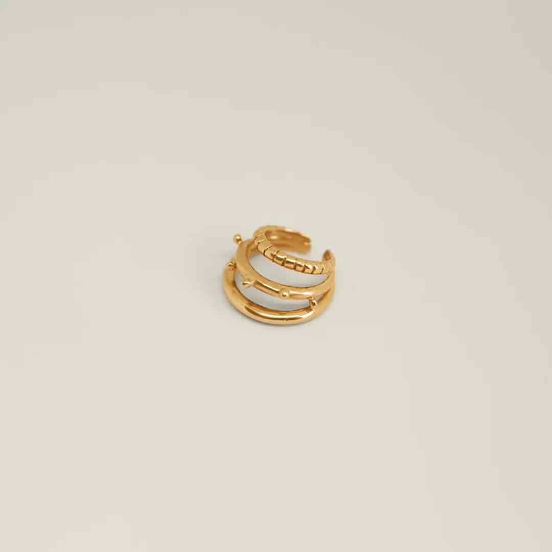 Triple Chuf Ear Cuff Gold - miniatura 1