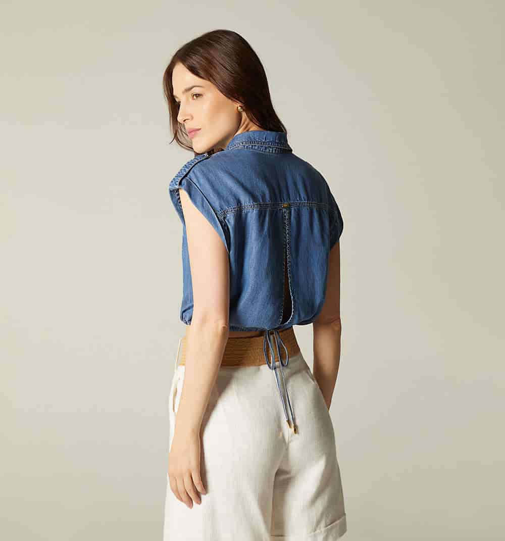 Blusa manga sisa con bolsillos - miniatura 4