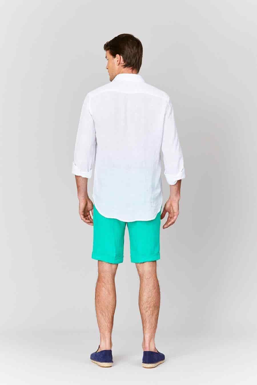 Men's linen bermuda light blue - miniatura 4