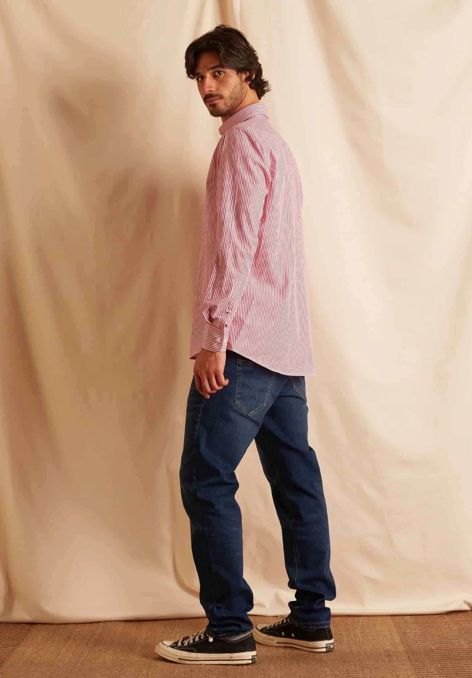 Camisa Whitman Líneas Fucsia-Blanco - miniatura 5