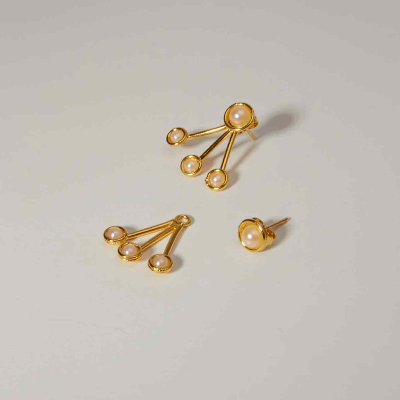 Triple Pearl Duo Studs - miniatura 4