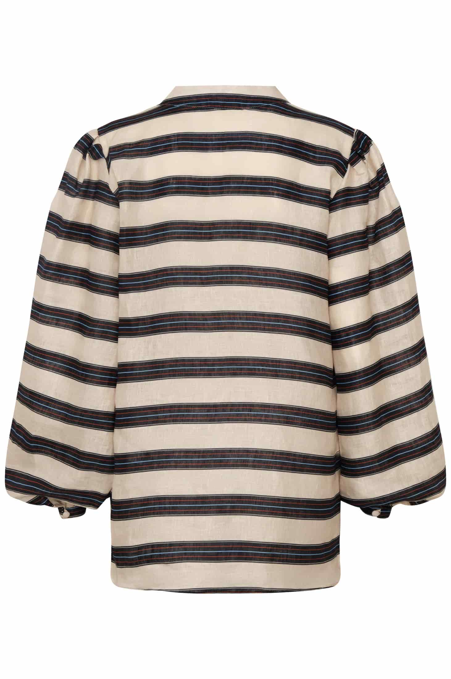 Las Rosas Linen Shirt / Navy Stripes - miniatura 3