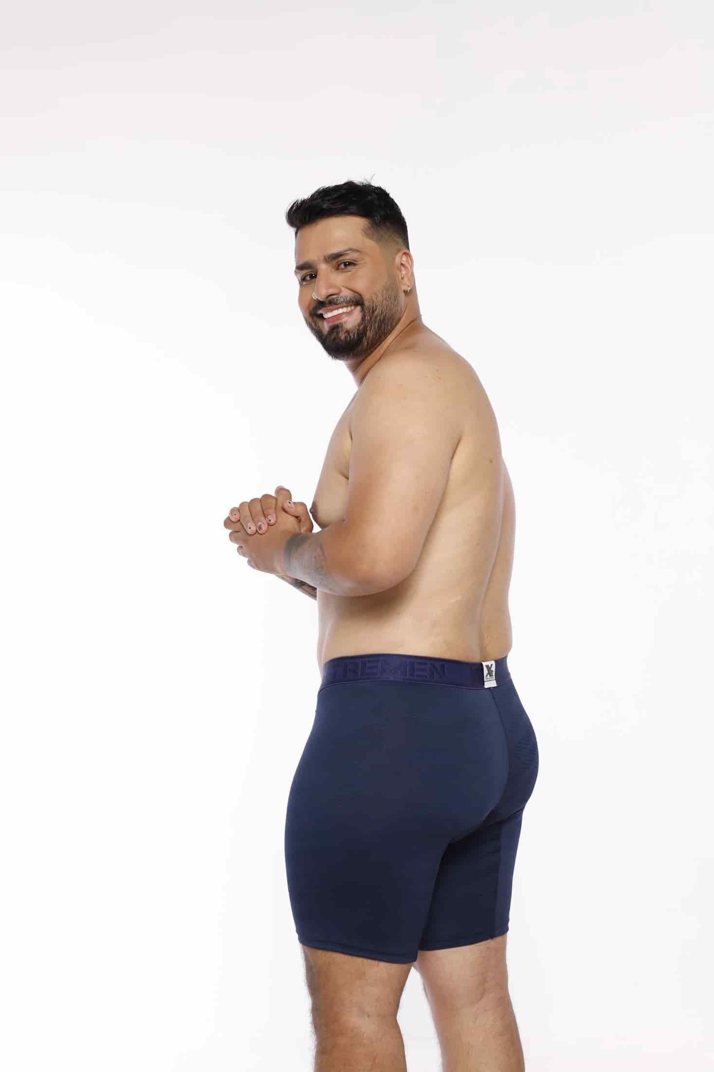 BOXER MICROFIBRA JACQUARD ESPIGA EXTRAGANDE AZUL OSCURO - miniatura 2
