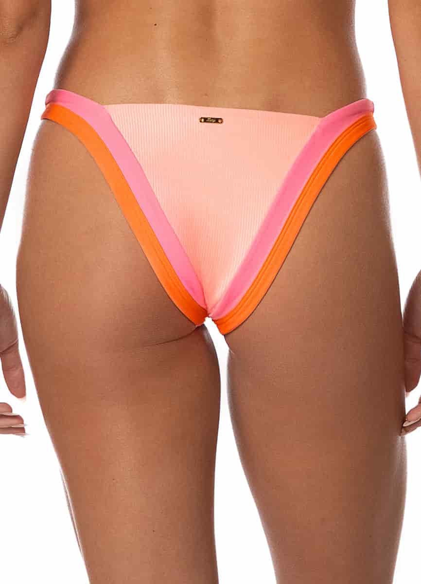 Maaji Peach Coral Trinity Regular Rise V Front Bikini Bottom - miniatura 3