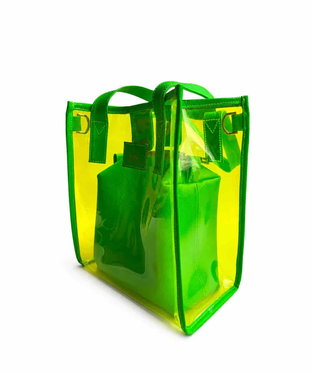 Bolso Transparente Mediano Verde - miniatura 2