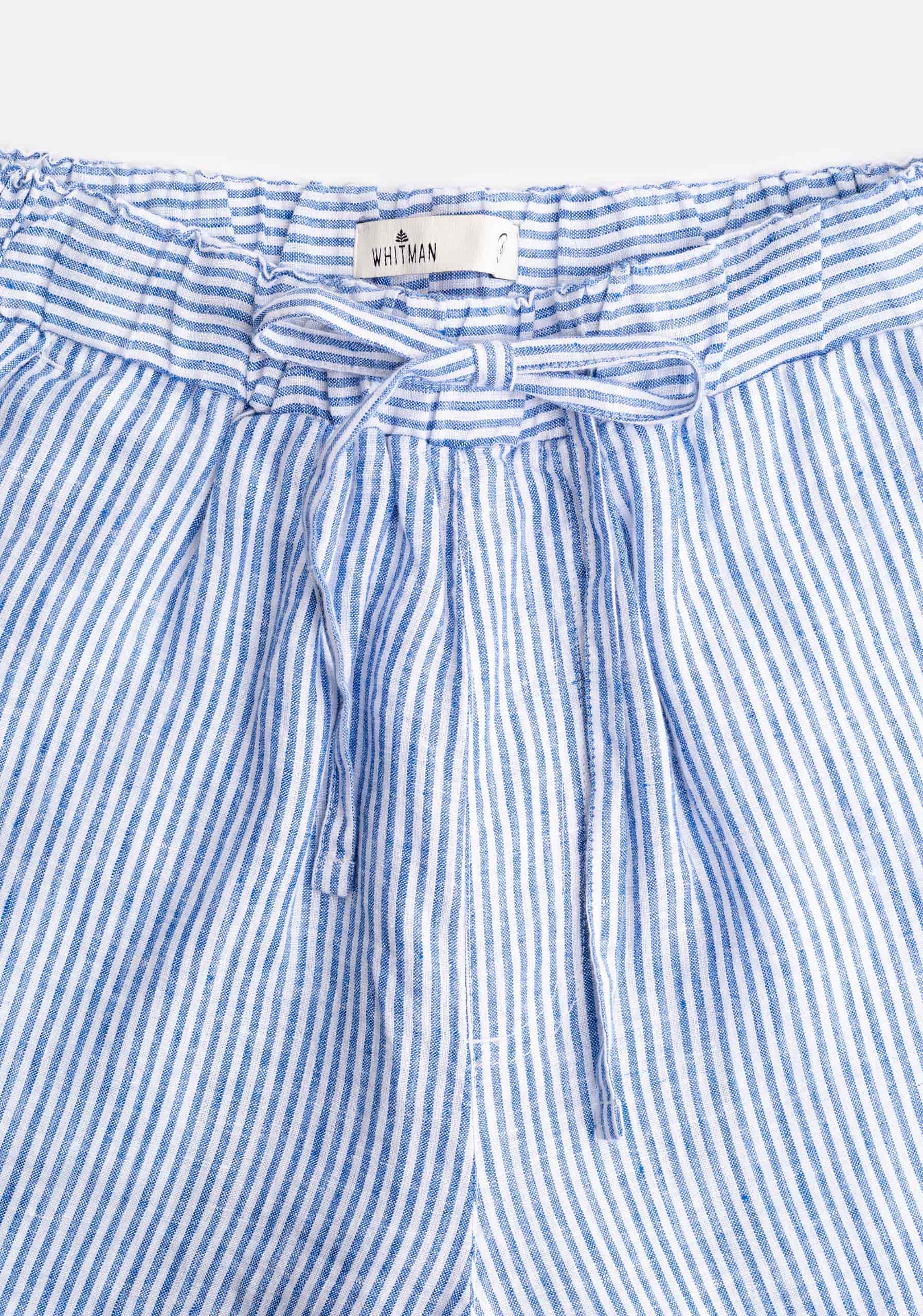 Jogger Alessia Lino Rayas Azul - Blanco - miniatura 2