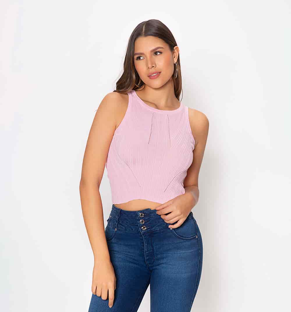 Blusa tejida manga sisa corta - miniatura 3
