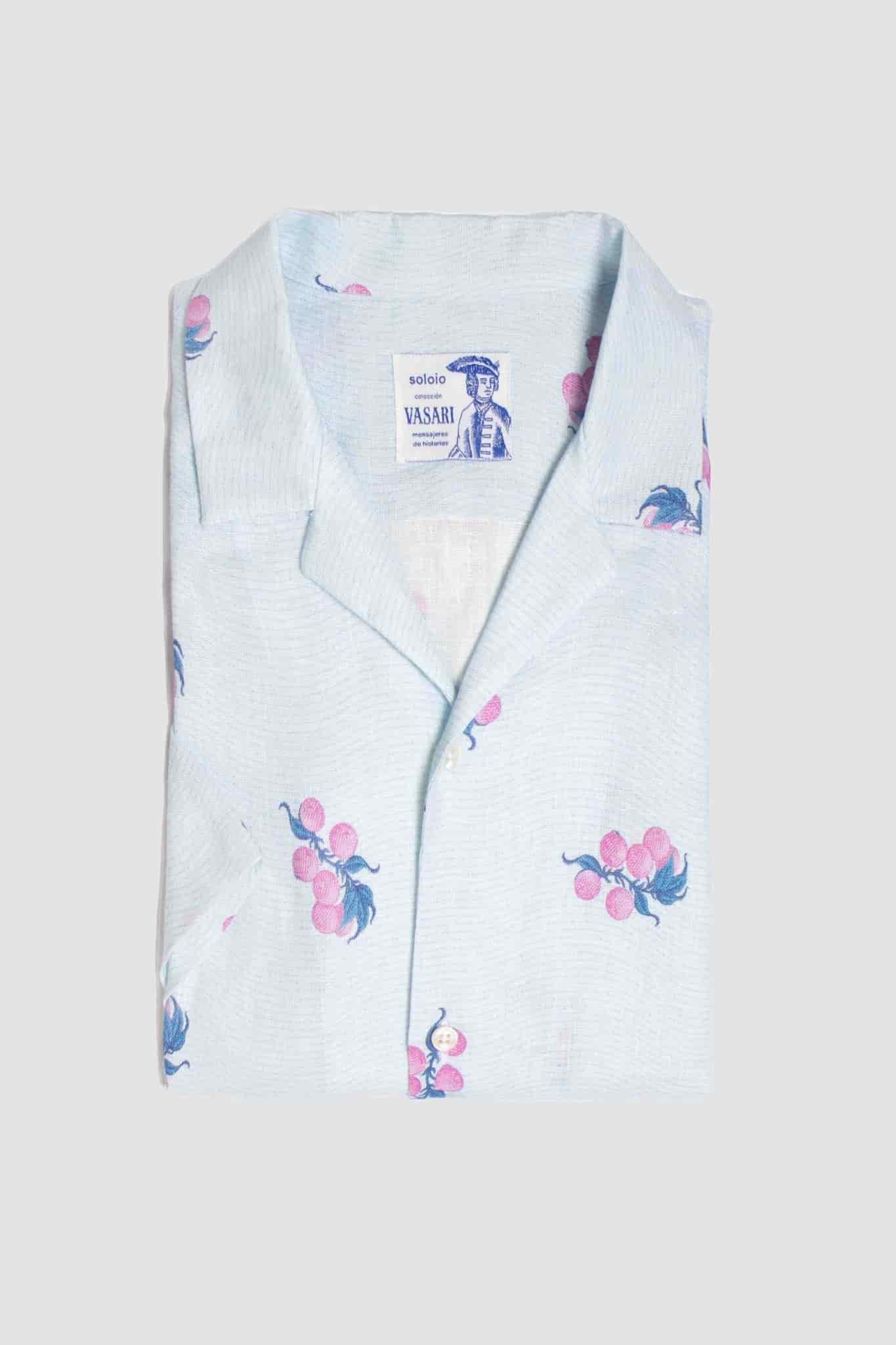 Men's linen shirt pink arezzo - miniatura 7