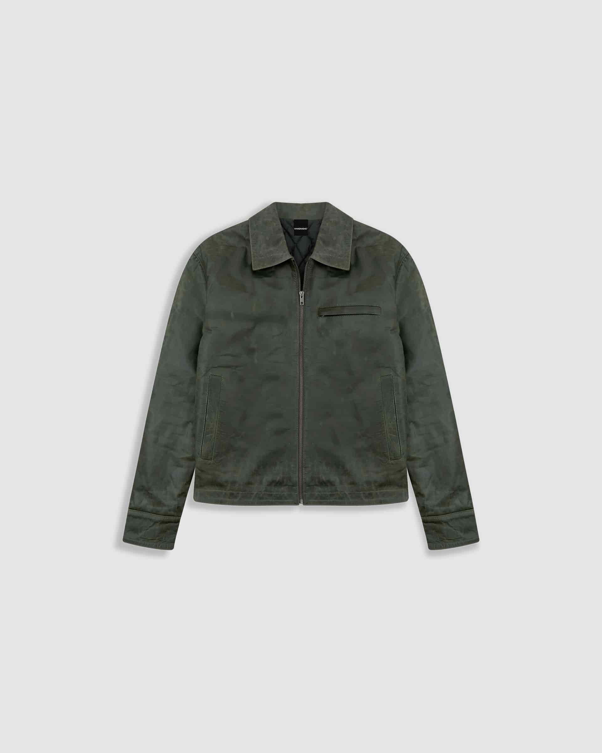 Chaqueta Monogram Leather - Verde Oliva - miniatura 1