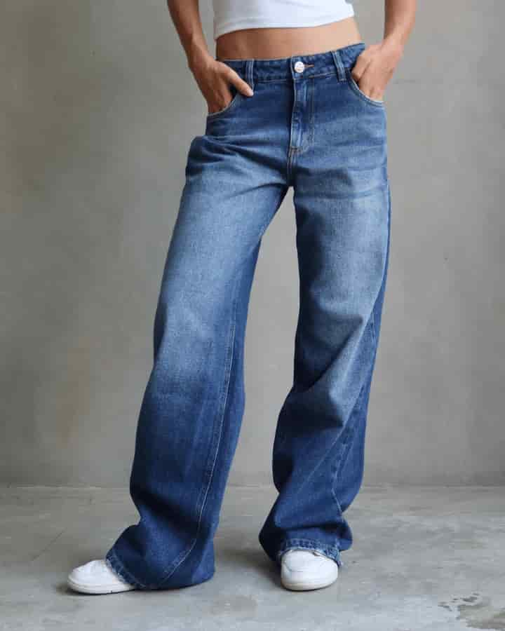 JEAN RELAXED FIT GLITTER STARS BLUE WASHED AZUL - miniatura 8