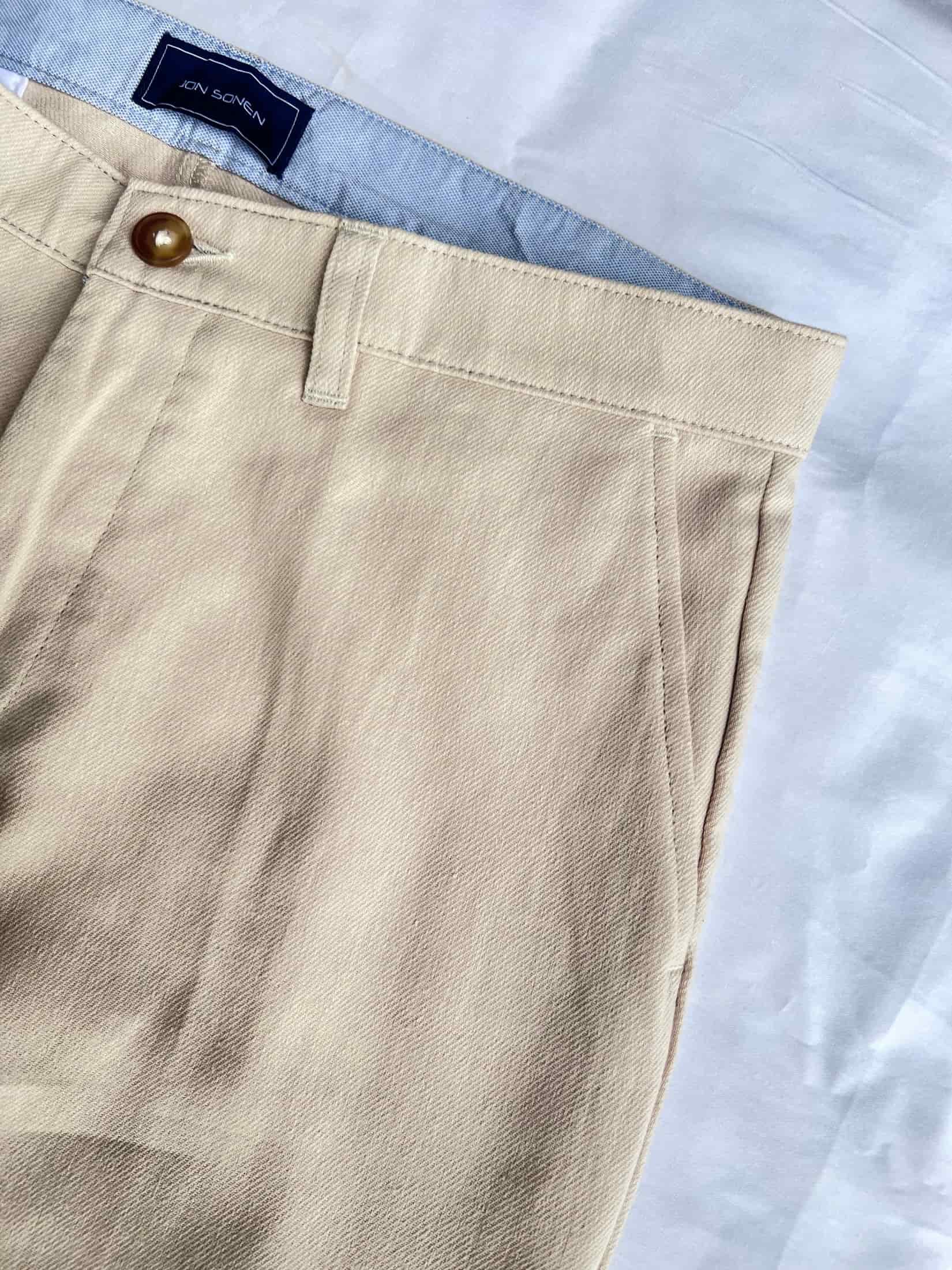 Pantalón Clásico Beige en Lino y Algodón - miniatura 6