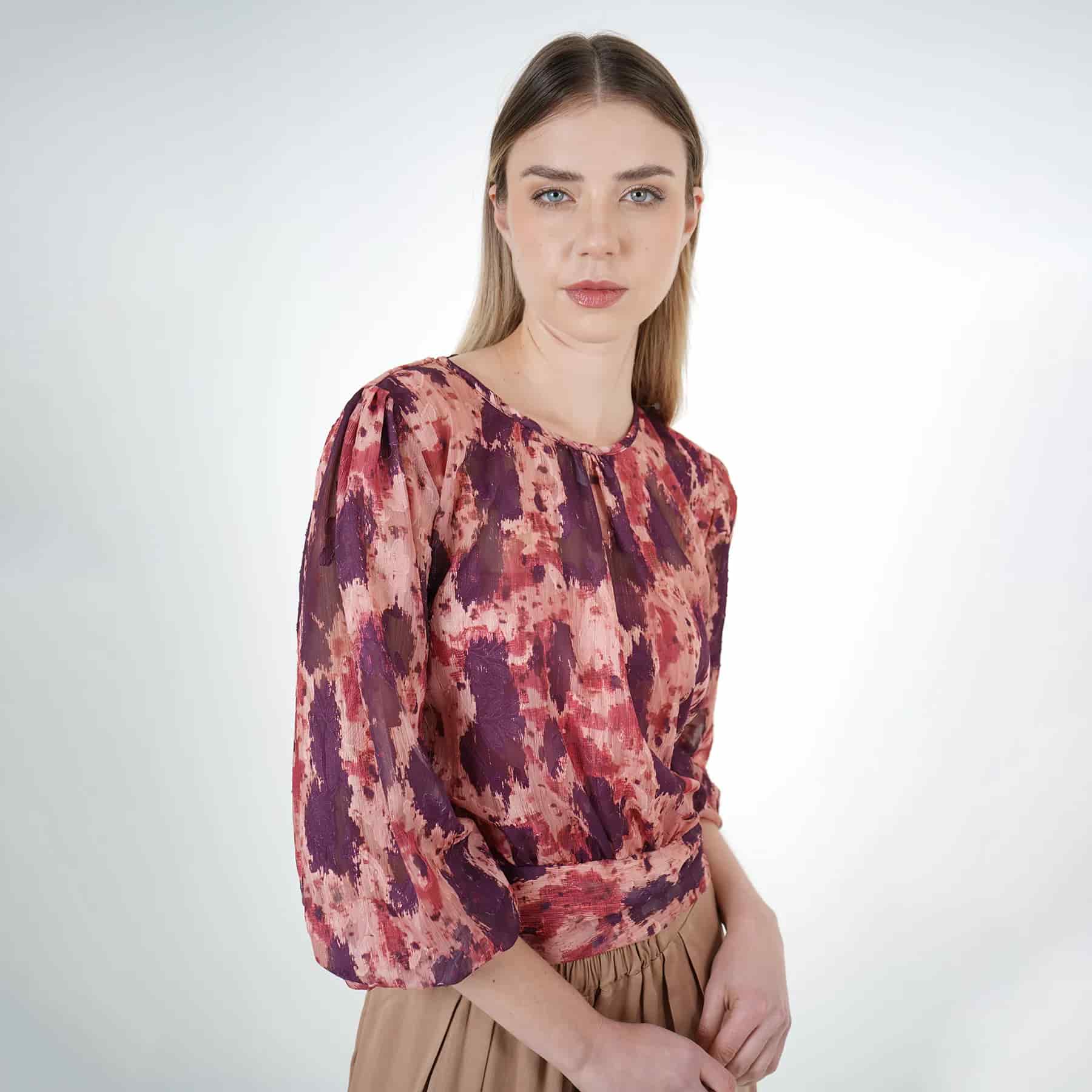 Blusa Cuello Redondo Manga Larga - miniatura 1