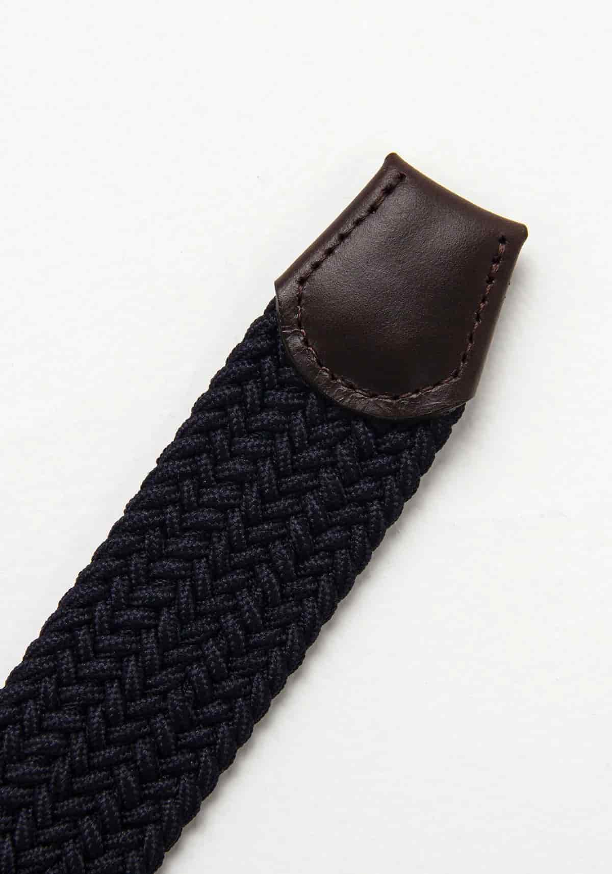 Cinturón Trenzado Elástico Azul Oscuro - Coordinado Chocolate - miniatura 3