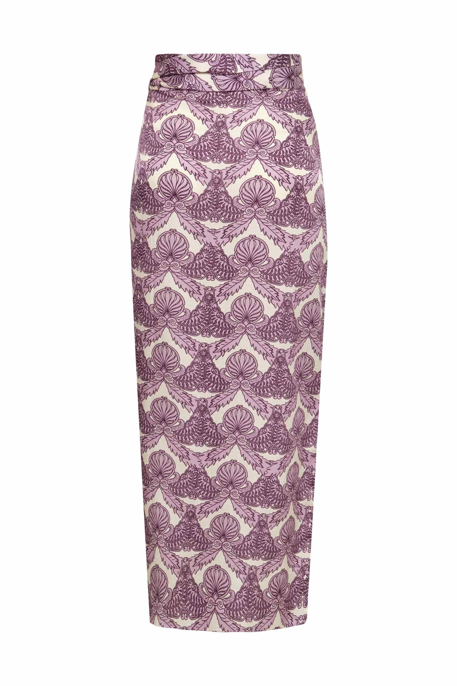 Mapara Martellato Silk Skirt / Ecru Ornament Lila - miniatura 2