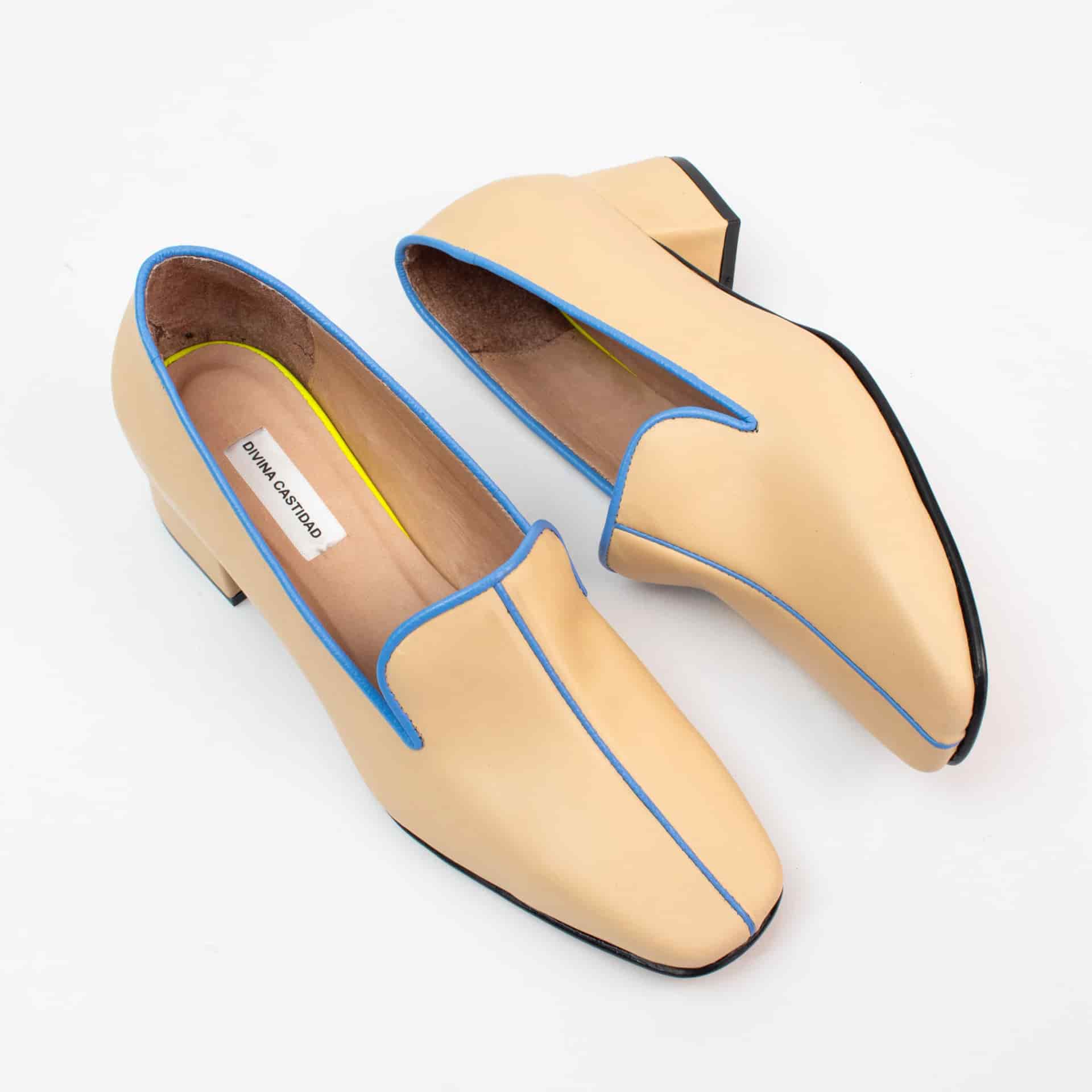 LOAFERS - beige X blue - miniatura 2