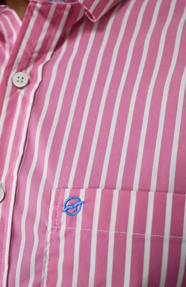 Camisa manga larga a Rayas Rosa Para Hombre - miniatura 3