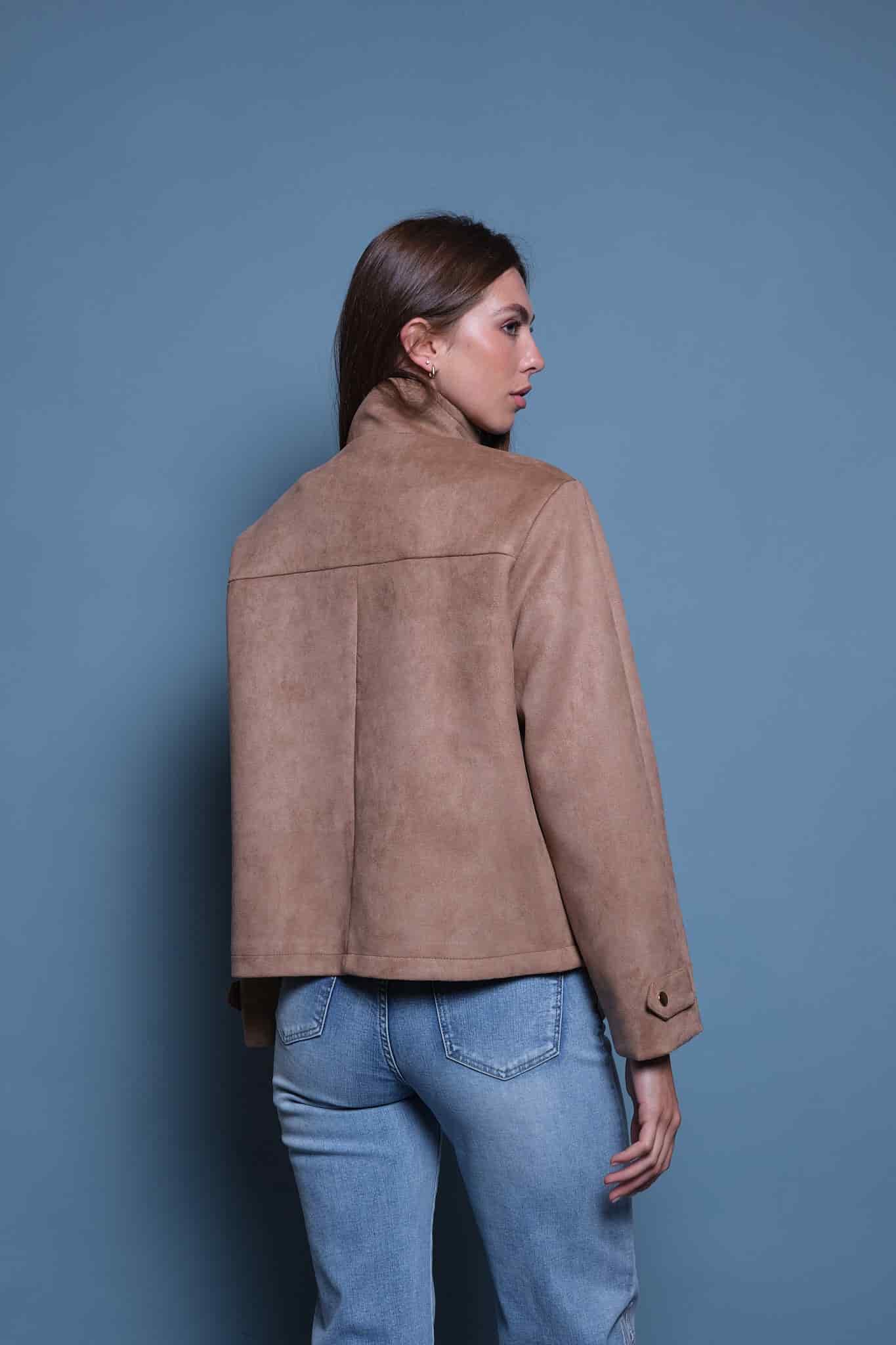 CHAQUETA GAMUZA CUELLO FUNNEL CAFE - miniatura 4