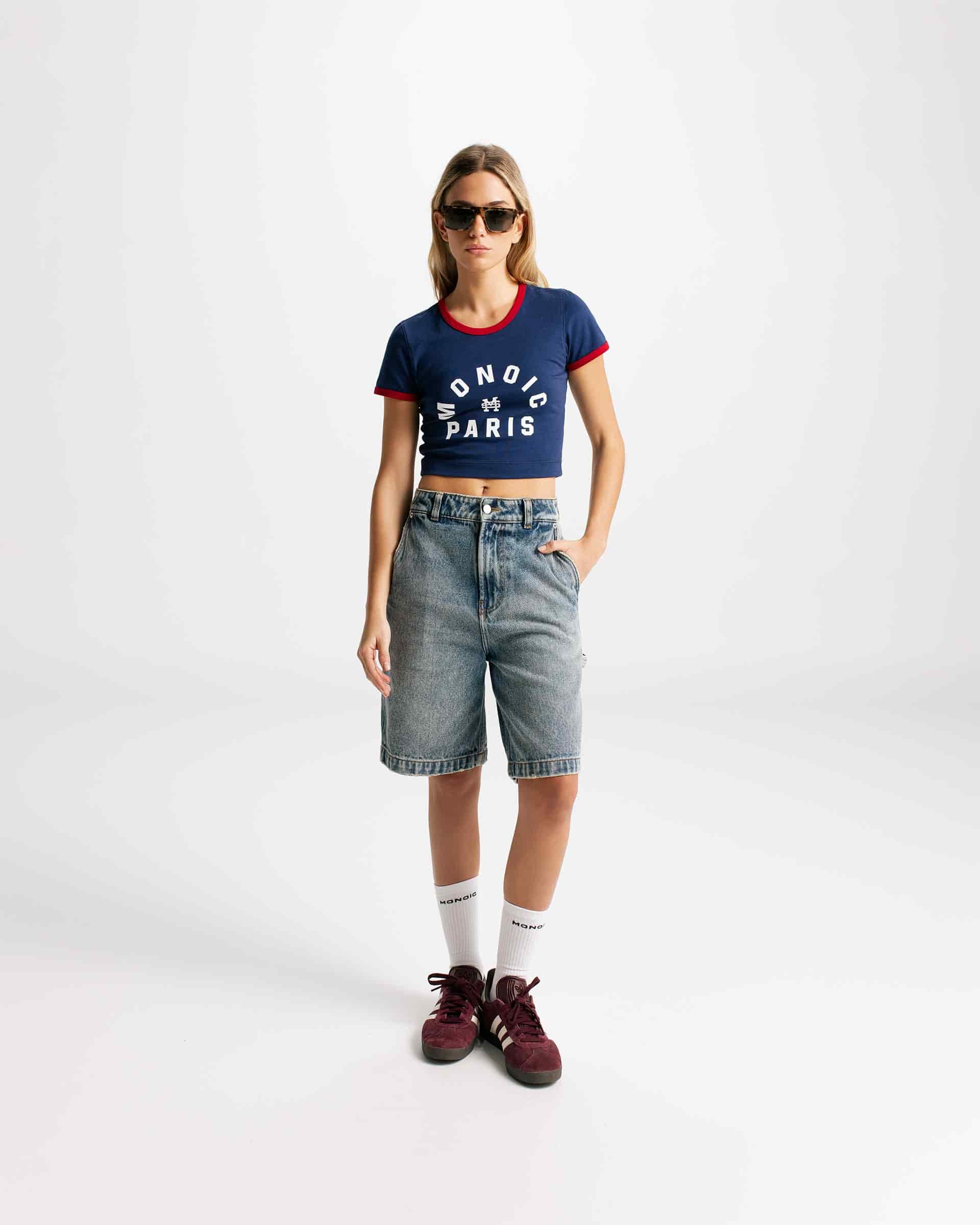 Crop Top Monoic Paris - Azul Navy y Rojo - miniatura 4