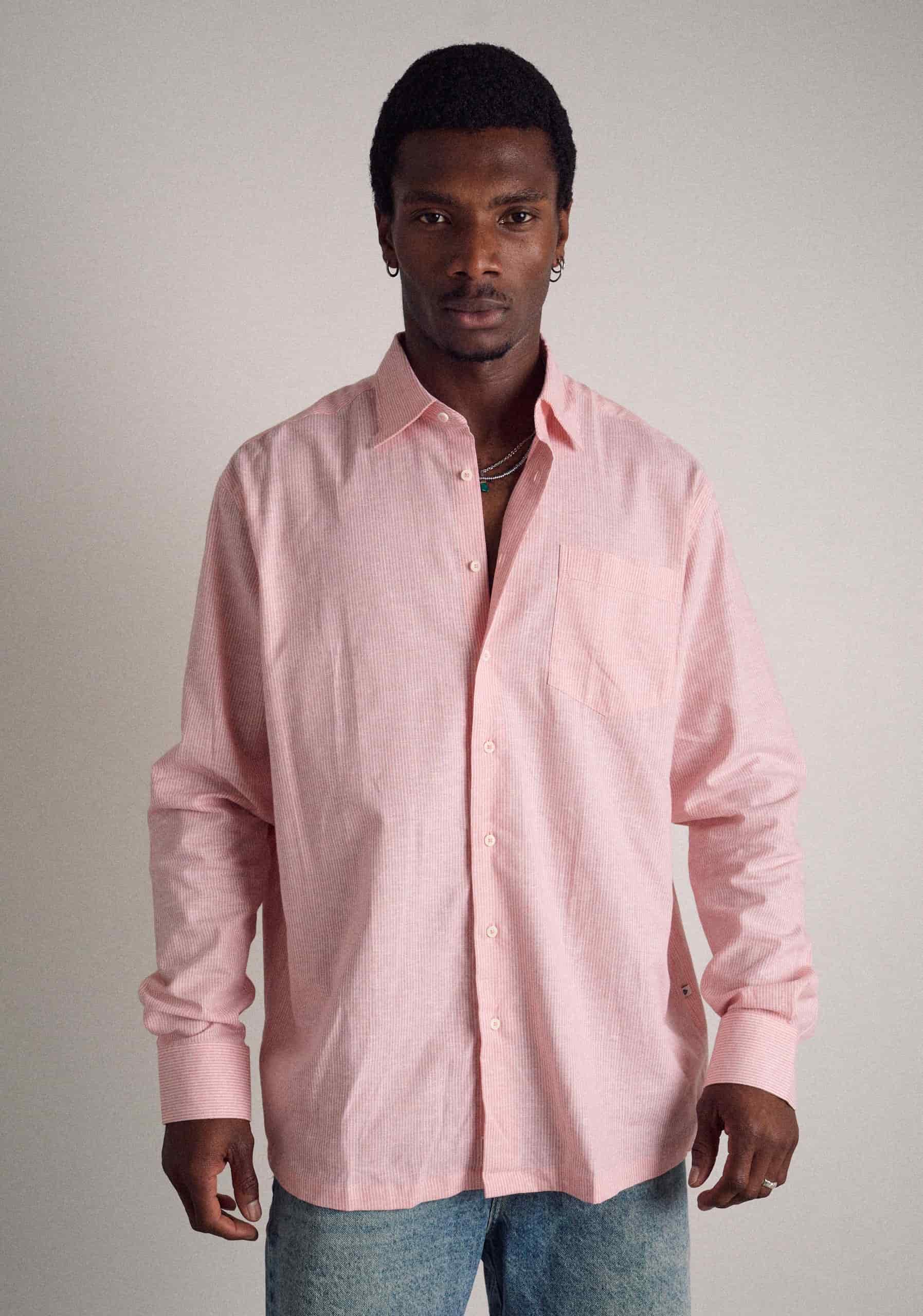 Camisa H CI Jamaica Rayas Delg Palo De Rosa - miniatura 2