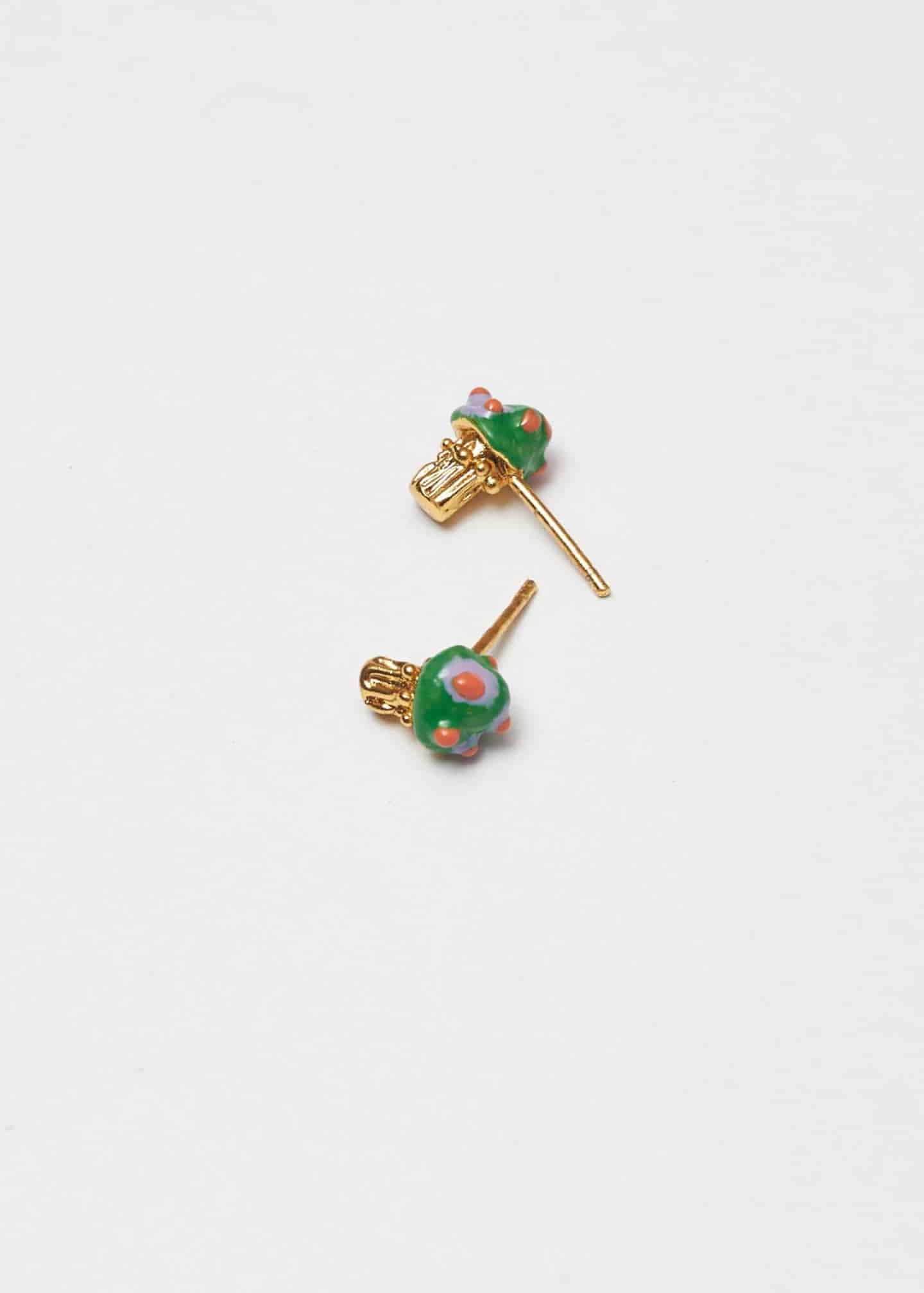 Aretes Seticas verde lila - miniatura 2