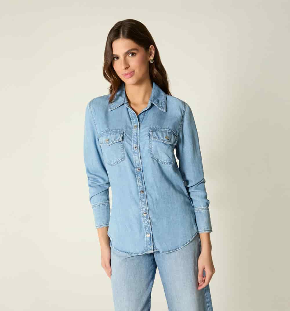 Blusa camisera manga larga para mujer - miniatura 2