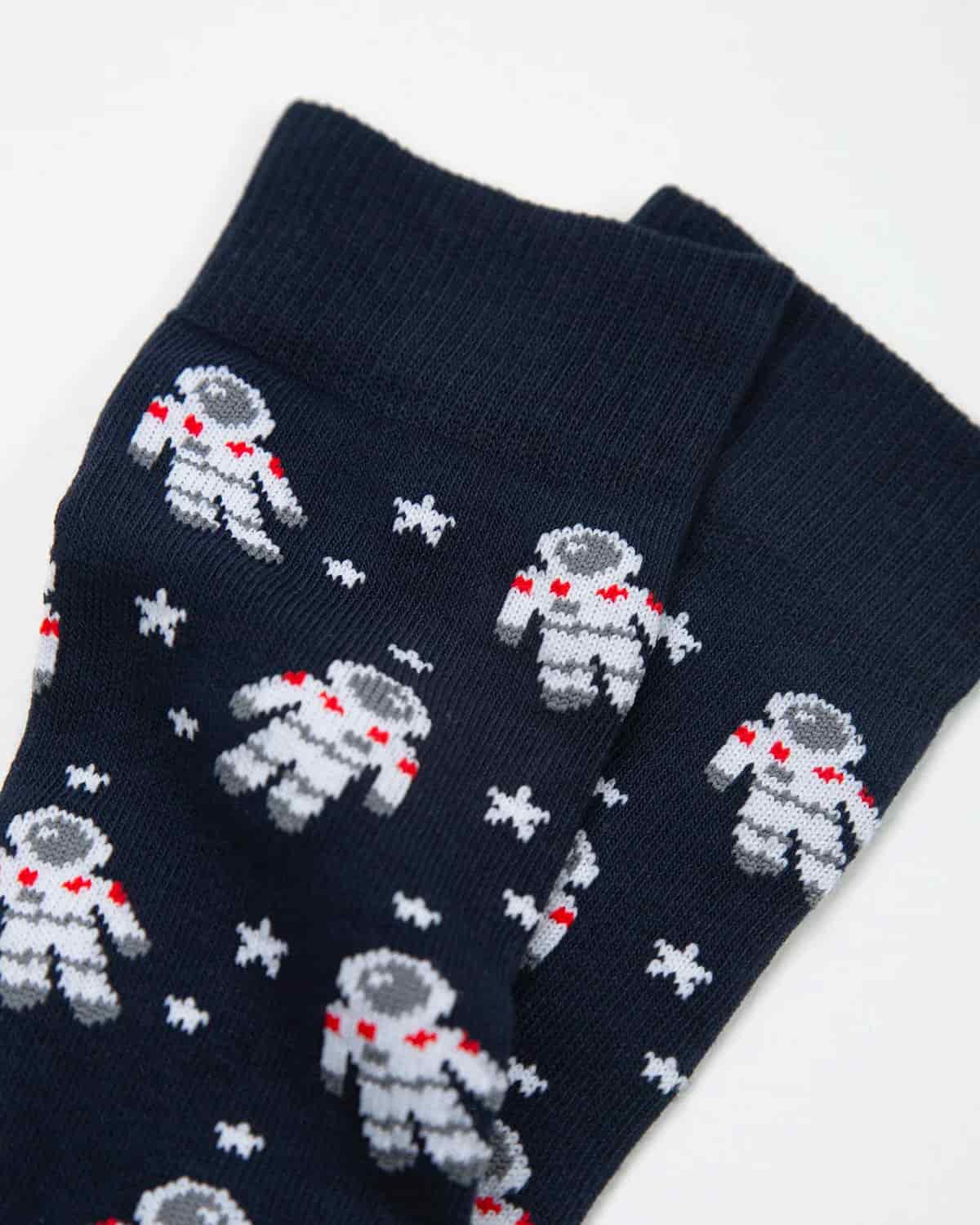 Medias Algodón Estampado Astronautas - Fondo Azul - miniatura 2