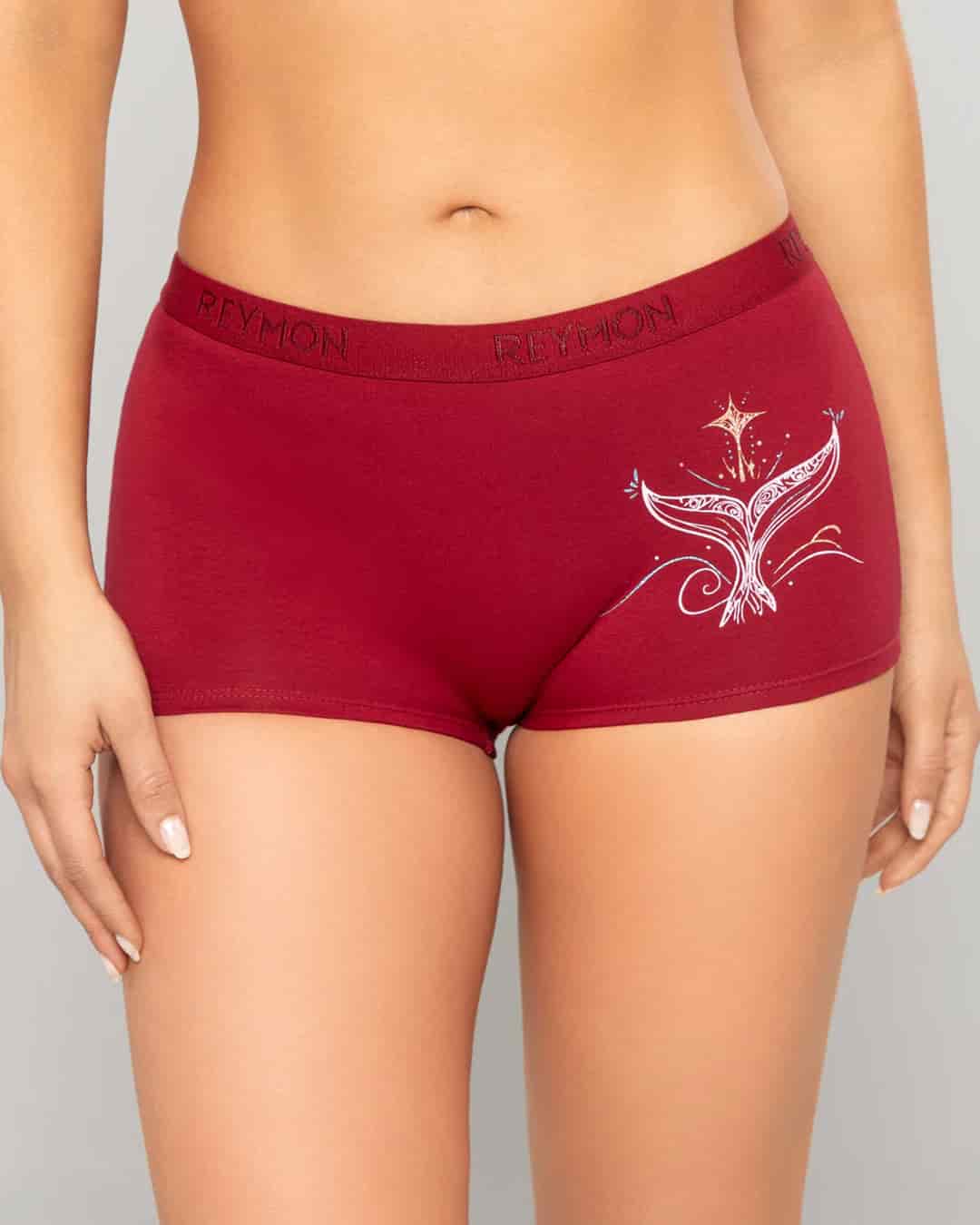 Boxer Femenino Tiro Alto en Algodón Estampado con Elástico Reymon Ref. 8010 - miniatura 9