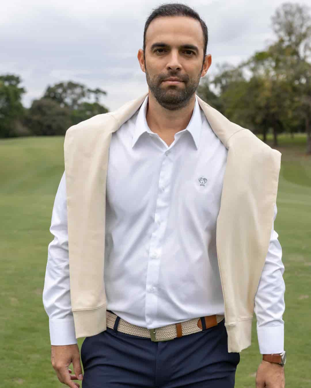 Camisa Antiarrugas Oxford Blanco Logo Sage - Talla Regular - miniatura 6